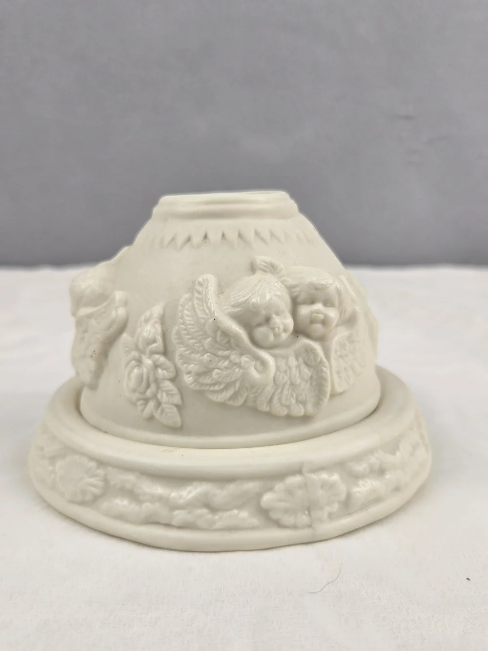 Vintage 1998 Hermitage Pottery Angel Cherub Candle Lamp | Cottagecore Decor